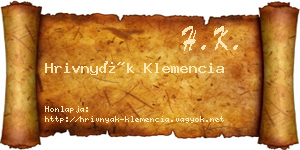 Hrivnyák Klemencia névjegykártya